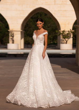 Cap Sleeves Beaded Ivory Lace Tulle Rustic Wedding Dress Cap Sleeves Beaded Ivory Lace Tulle Rustic Wedding Dress